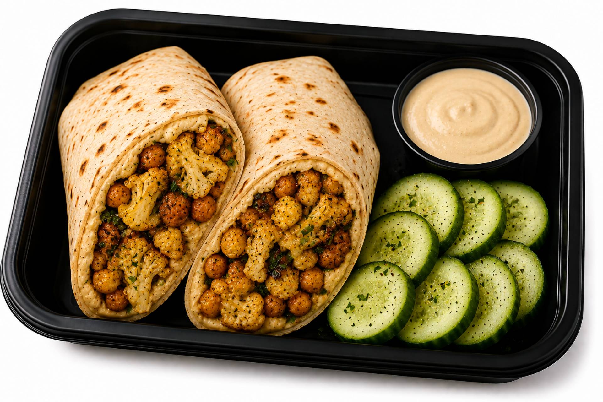 Cauliflower Chickpea Shawarma Wrap (6oz) - The Vegan Kitchen